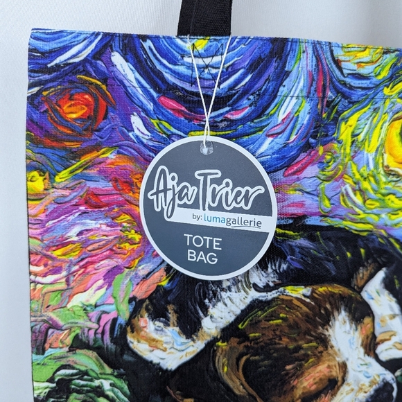 Tote Bag Sleepy Beagle Night By Aja Trier Poly Poplin Multicolor NWT - Picture 9 of 9